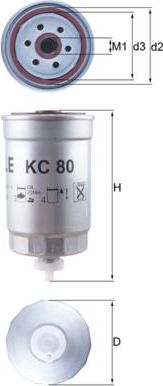 Топливный фильтр Mahle-Knecht. Артикул KC 80
