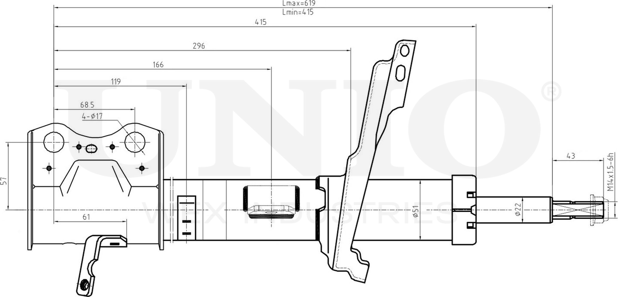 Амортизатор подвески (Unio). Артикул SAB-10237