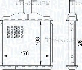 Радиатор отопителя (печки) Magneti Marelli для Daewoo Lacetti 2004-2010. Артикул 350218432000