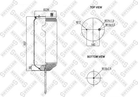 Пневмоподушка (пневморессора) Stellox. Артикул 90-49150-SX