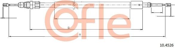 Трос ручника (тросик ручного тормоза) Cofle. Артикул 92.10.4526