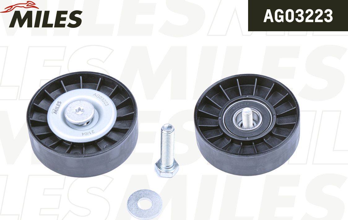 Направляющий (ведущий) ролик приводного поликлинового ремня Miles. Артикул AG03223
