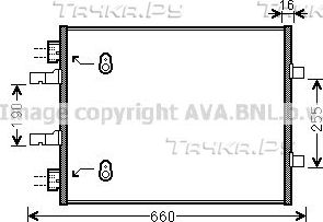 Радиатор кондиционера (конденсатор) AVA (алюминий). Артикул OL5480