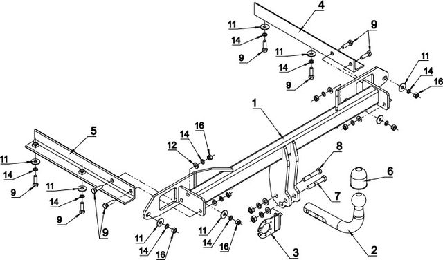 Фаркоп Auto-Hak для Chevrolet Cruze I седан 2009-2015. Артикул X 23