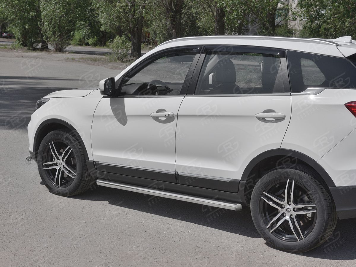 Защита порогов RusStal труба d63 (вариант 3) для Lifan X70 2018-2026. Артикул LF7T-0032873