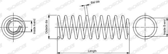 Пружина подвески Monroe OESpectrum передняя для Toyota Camry 20 (V20, XV20) 1996-2002. Артикул SP1938