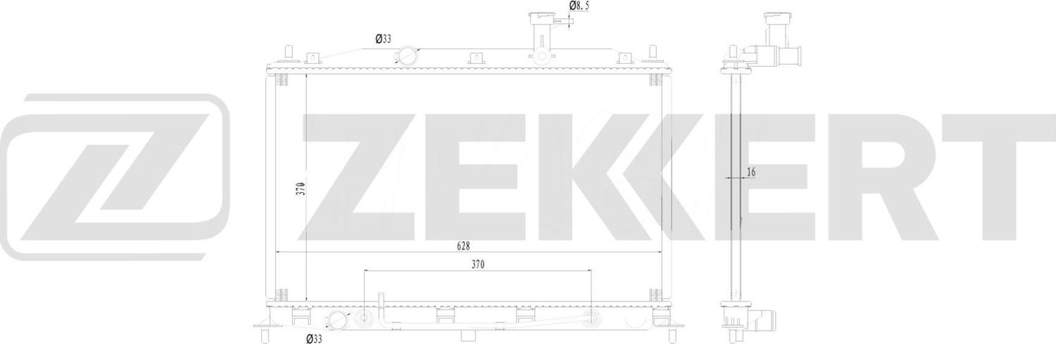 Радиатор охлаждения двигателя Zekkert (алюминий). Артикул MK-1637