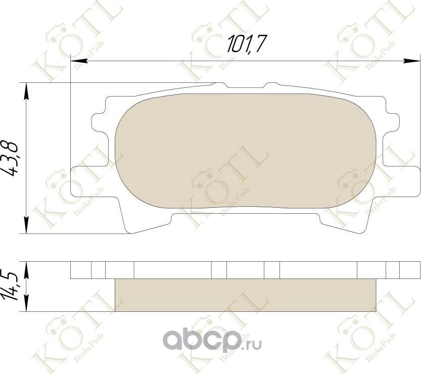 Колодки тормозные дисковые задние к-т LEXUS RX300/RX330/RX350 03>08/RX400H 05>09 (Kotl) Kotl. Артикул 3339kt
