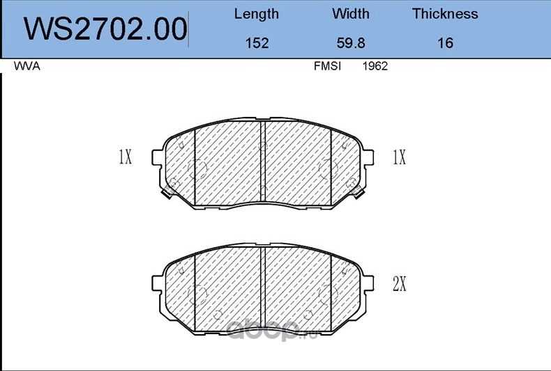 Колодки тормозные дисковые | перед | (Jeenice). Артикул WS270200