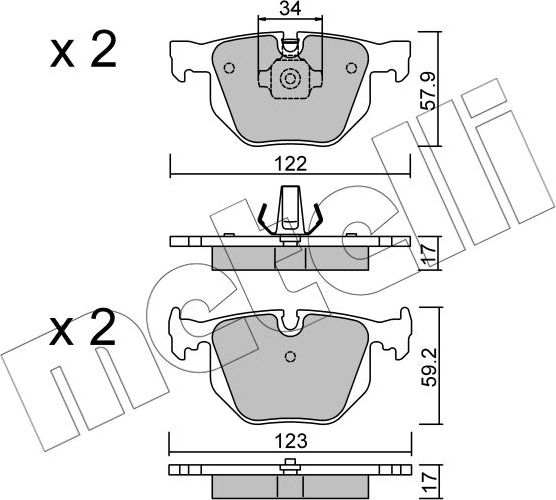Тормозные колодки Metelli. Артикул 22-0561-0