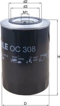 Масляный фильтр Mahle для Mercedes-Benz SK 1988-1994. Артикул OC 308