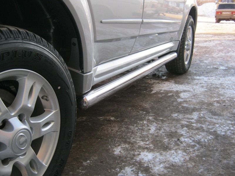 Защита порогов RusStal труба d63 (вариант 3) для Great Wall Hover H3 2009-2014. Артикул GH3T-0003523