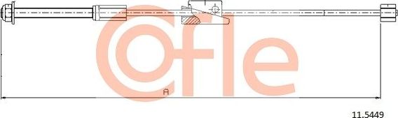 Трос ручника (тросик ручного тормоза) Cofle. Артикул 92.11.5449