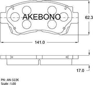 Тормозные колодки Akebono Standard. Артикул AN-322K