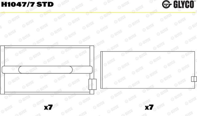 Вкладыши коренные Glyco. Артикул H1047/7 STD