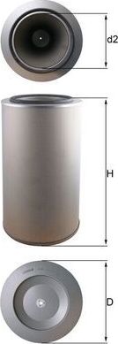 Воздушный фильтр Mahle. Артикул LX 1255