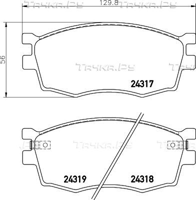 Тормозные колодки Hella NAO передние для Kia Rio II 2005-2011. Артикул 8DB 355 028-401