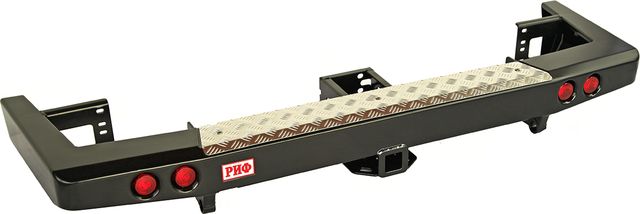 Бампер силовой РИФ задний с квадратом под фаркоп и фонарями стандарт УАЗ Patriot 2014-2026. Артикул RIF063-21150