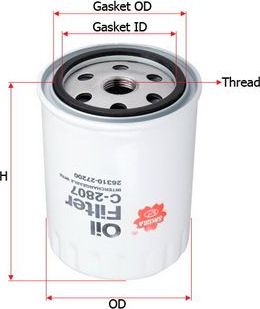 Масляный фильтр Sakura. Артикул C-2807