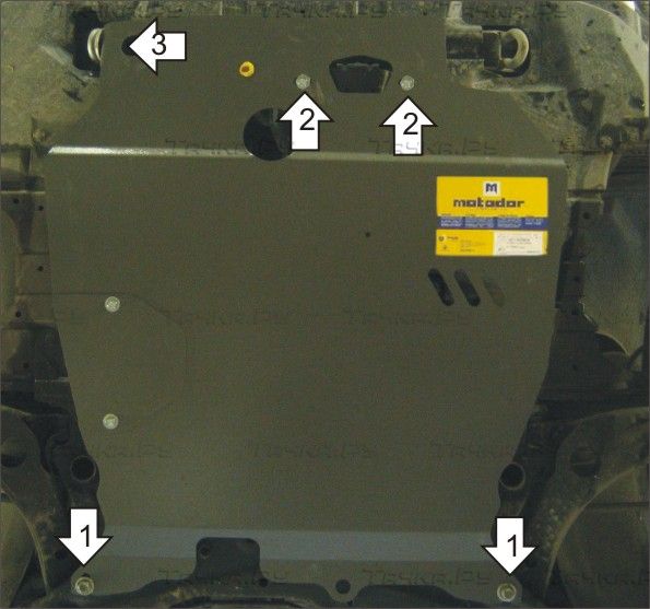 Защита Мотодор для картера, КПП Citroen C-Crosser 2008-2013. Артикул 11331