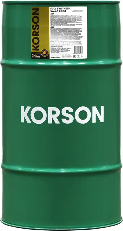 FULL SYNTHETIC 5W-40 A3/B4 60л (Korson). Артикул KS00015