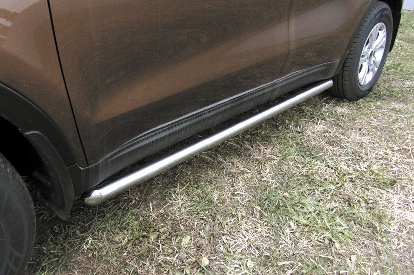 Пороги Slitkoff d57 труба для Kia Sportage IV 2016-2018. Артикул KSP16-005