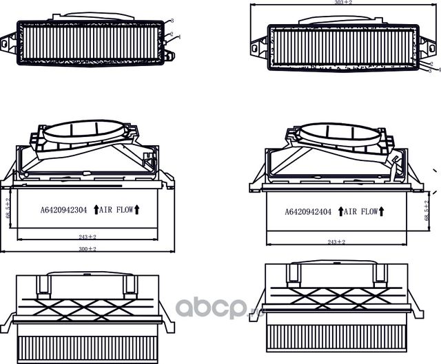 Фильтр для а/м Mercedes ML W166(11-)/GLS X166(15-)/GLE W166(15-) 3.0d (возд.) (2 (Carville Racing). Артикул TR290352