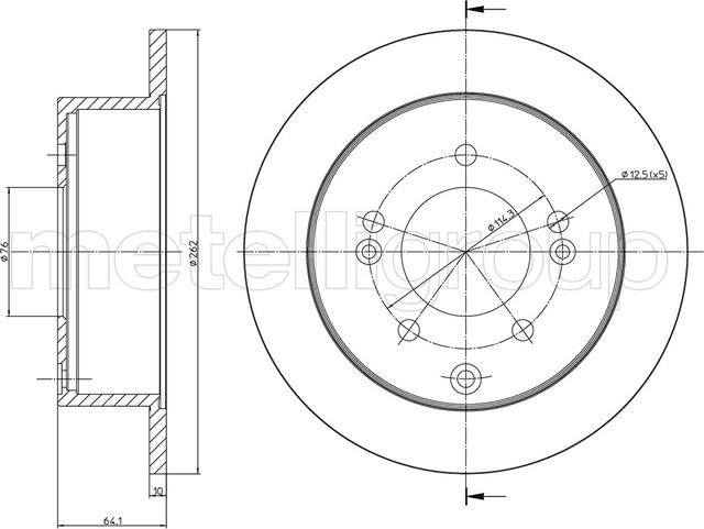Тормозной диск Metelli задний для Kia Cerato II 2009-2013. Артикул 23-1307C
