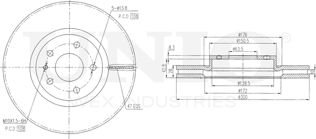 Диск тормозной (Unio). Артикул BRD-20494