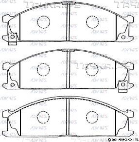 Тормозные колодки Advics передние для Nissan Laurel C32 1985-1989. Артикул SN536P