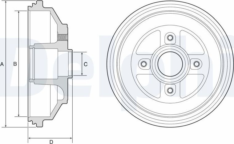Тормозной барабан Delphi. Артикул BF571