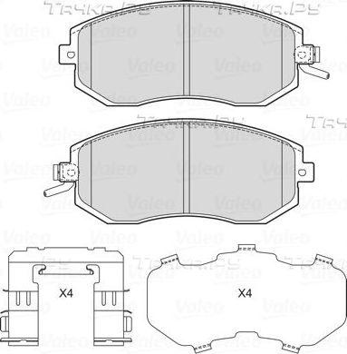 Тормозные колодки Valeo передние для Subaru Forester IV 2013-2016. Артикул 601728