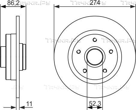 Тормозной диск Bosch задний для Renault Scenic III 2009-2016. Артикул 0 986 479 682
