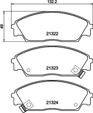 Тормозные колодки Nisshinbo передние для Honda CR-X II 1987-1992. Артикул NP8021