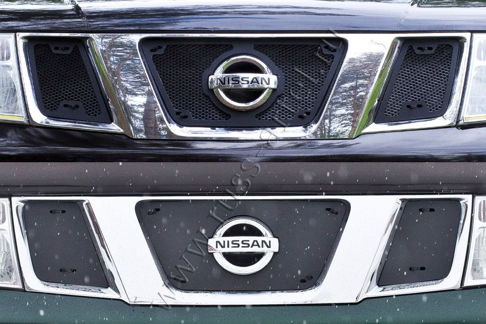 Защитная сетка Русская Артель решетки радиатора и зимняя заглушка решетки переднего бампера и радиатора для Nissan Pathfinder R51 2004-2010. Артикул SRN-134042