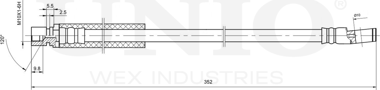 Шланг тормозной (Unio). Артикул BRH-10007