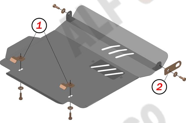 Защита "Alfeco" для картера и КПП Daihatsu Sirion M1 1998-2005. Артикул ALF.24.80