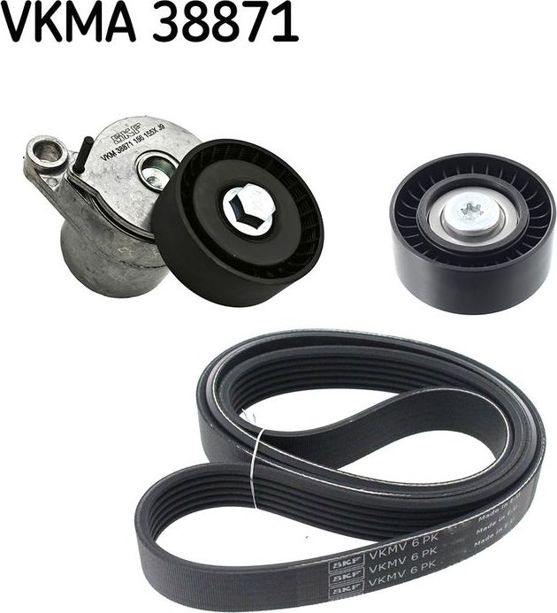 Приводной ремень поликлиновой с роликами (комплект) SKF. Артикул VKMA 38871