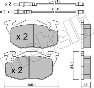 Тормозные колодки Metelli передние для Citroen Saxo 1996-2000. Артикул 22-0037-4