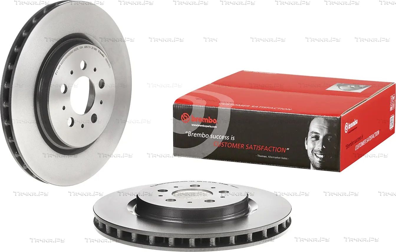 Тормозной диск Brembo UV Coated задний для Volvo S60 I 2003-2010. Артикул 09.8615.11