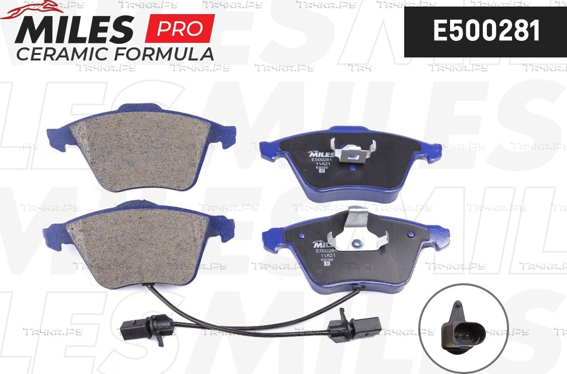Тормозные колодки Miles (Керамика) передние для Audi A6 allroad II (C6) 2006-2011. Артикул E500281