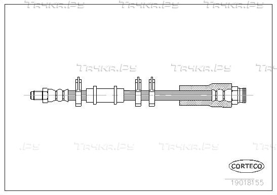 Тормозной шланг Corteco передний внутренний для Citroen C25 1981-1994. Артикул 19018155