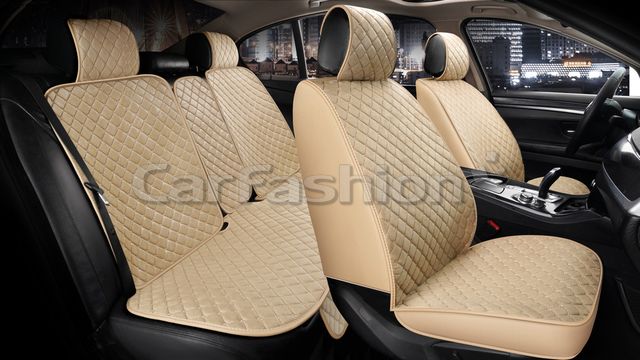 Накидки универсальные CarFashion Derby для авто, цвет Бежевый/Бежевый/Бежевый. Артикул 22654