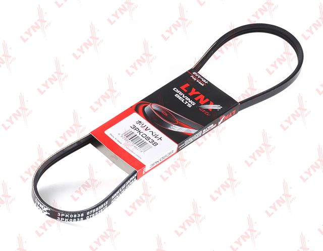 Приводной ремень поликлиновой LYNXauto. Артикул 3PK0838