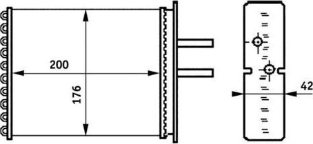 Радиатор отопителя (печки) Mahle Behr для Fiat Punto I 1993-2000. Артикул AH 161 000S