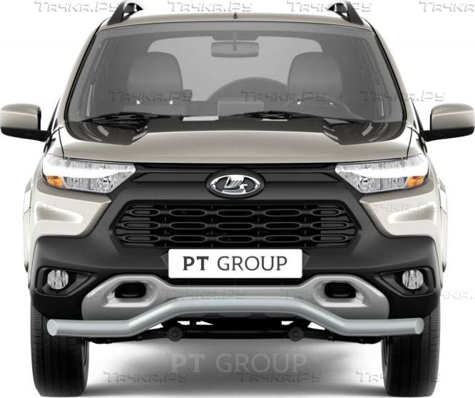 Защита PT Group переднего бампера d=63 мм Волна ИСКРА (ППК) для Lada Niva Travel 2021-2026. Артикул LNT-21-330213.11