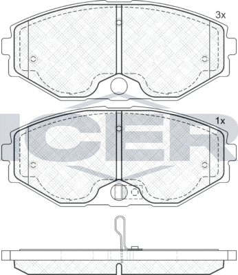 Тормозные колодки Icer передние для Nissan Cefiro A33 2000-2003. Артикул 181569