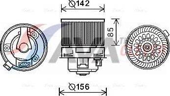 Вентилятор, мотор печки (отопителя) салона AVA для Citroen C4 II 2009-2026. Артикул PE8371