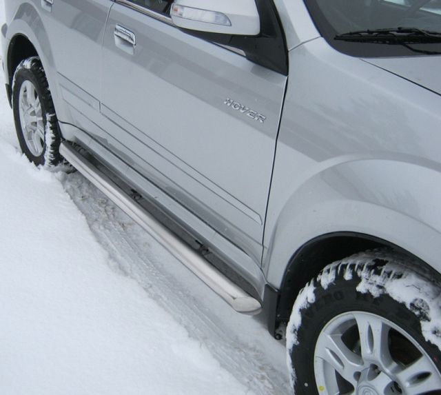 Защита порогов RusStal труба d76 (вариант 1) для Great Wall Hover H3 2009-2014. Артикул GH3T-0003501