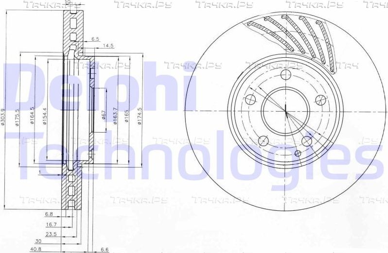 Тормозной диск Delphi передний для Mercedes-Benz E-Класс III (W211, S211) 2003-2009. Артикул BG4029